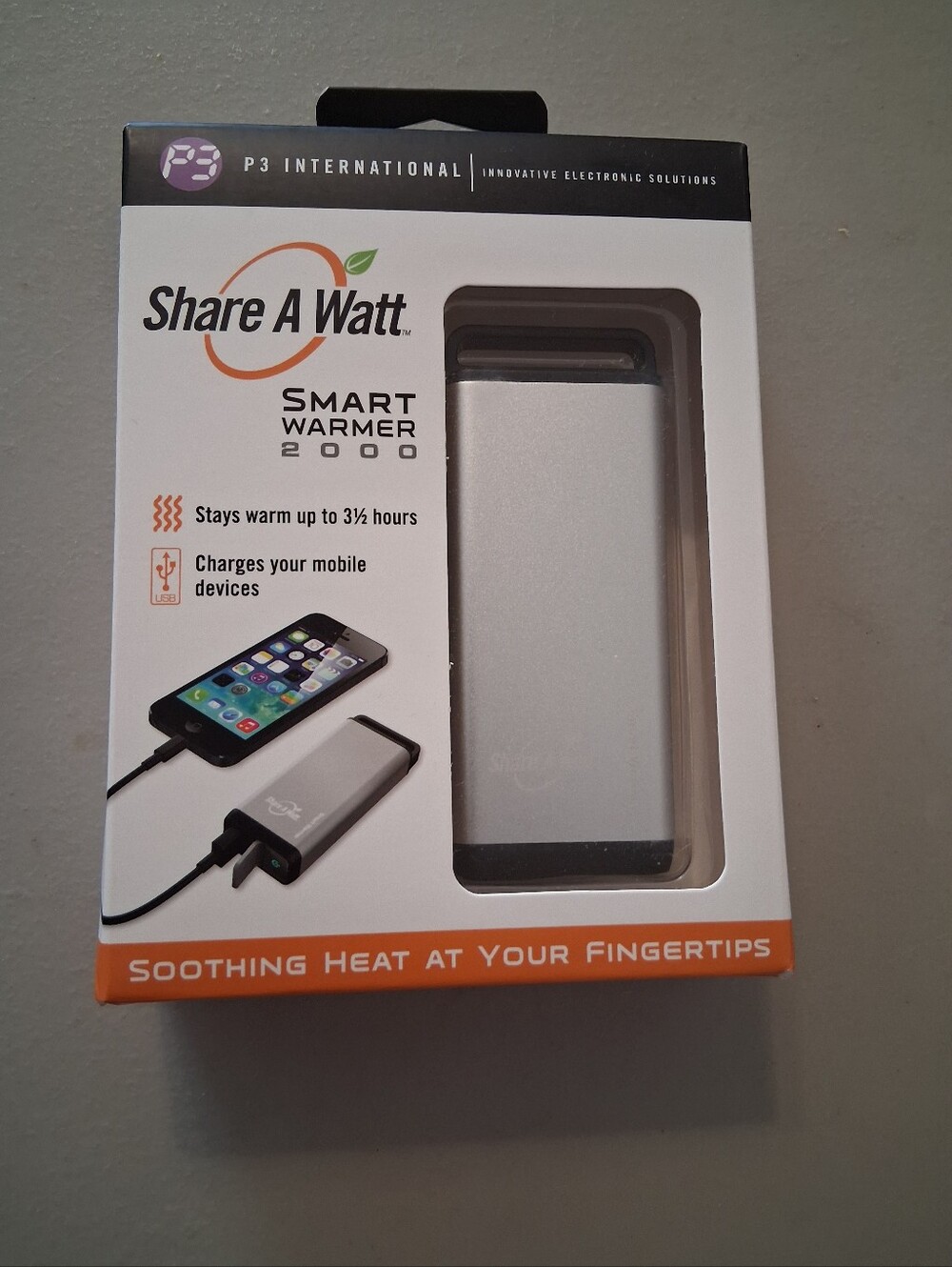 Smart Warmer 2000 Portable Charger & Hand Warmer - Silver